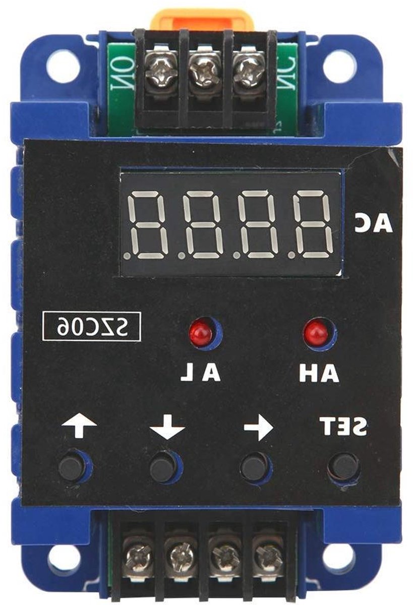 Digitale Ampèremeter - Stroommeter AC - Stroom Meten - Alarm Instelbaar - 0.3-50A - Blauw