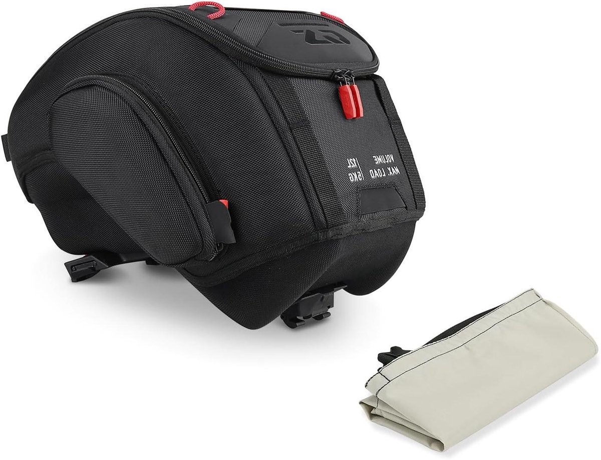 Motor Tanktas - Draagbare Opslag - Motor Touring - Veilig Snel Bevestigingssysteem - 12 Liter - Zwart