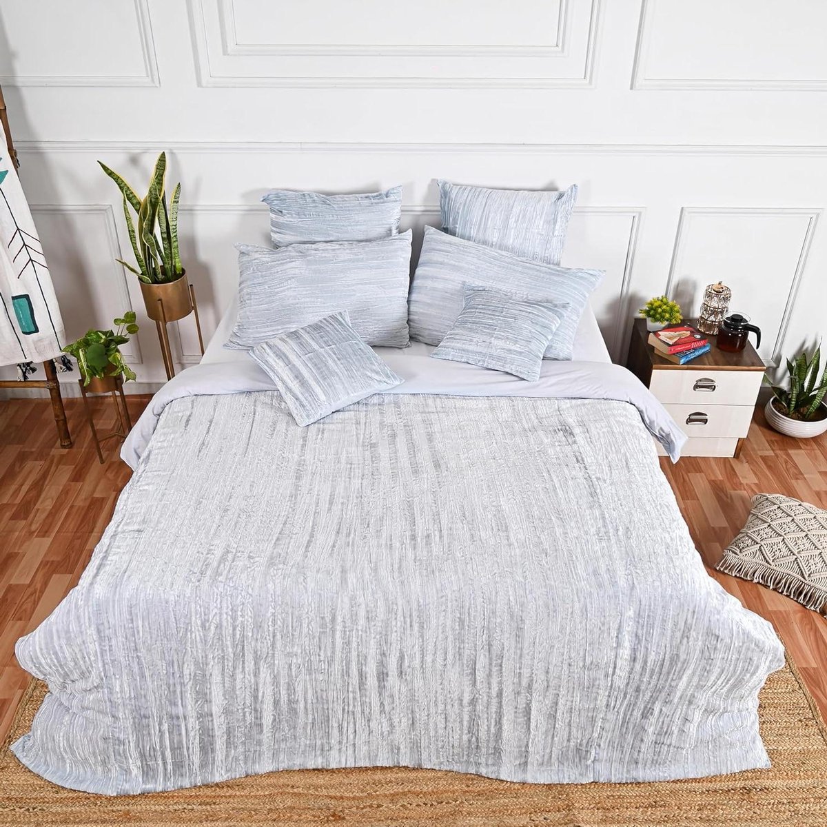 Kussenhoezen Set - Fluwelen Hoezen - Luxe Interieur - Envelopsluiting - 508 x 508 cm - Pastelblauw