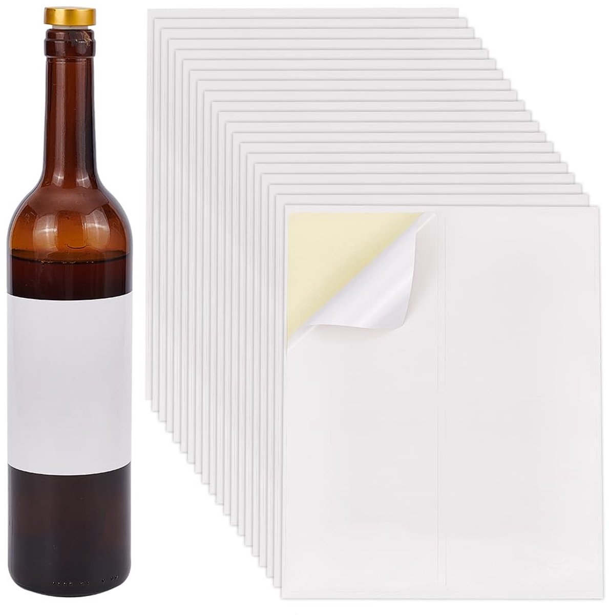 ONF3 - Zelfklevende Wijnfles Etiketten - Witte Labelstickers - Perfect voor Bruiloften - Aangepaste Wijnlabels - 80 Stuks - Geschikt voor Flessen