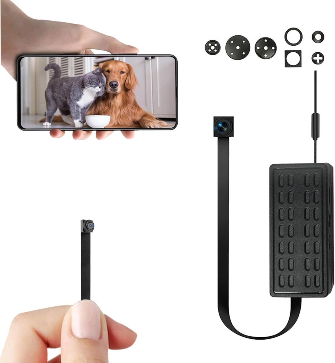 Mini Camera Module - Draadloze Spy Cam - Thuis Bewaken - 4K HD Opname - Compact Ontwerp - Zwart