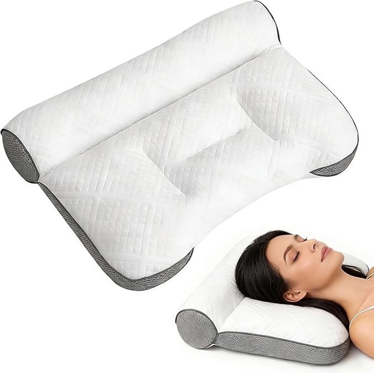 Traagschuim neksteunkussen met ergonomisch ontwerp voor alle slaaphoudingen