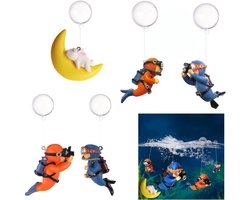Pack of 5 Aquarium Decoratie - Ornamenten - Accessoires voor Aquariums - Landschapsdecoratie - Divers en Vissen