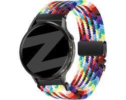Bandz Gevlochten nylon 'Parachute' bandje geschikt voor Garmin Vivoactive 4S / Garmin Vivomove 3S / Garmin Venu 4 (41mm) / Garmin Venu 3S / Garmin Venu 2S / Garmin Forerunner 265S / Garmin Forerunner 255S - Regenboog