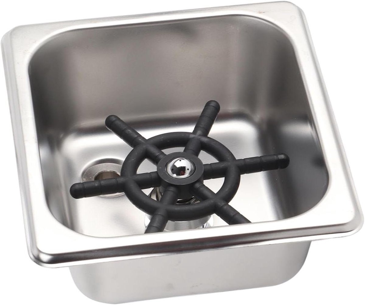 Automatische Glas Spoeler Bekerspoeler Aanrecht Snel Glazen Wassen Hoge Druk Reiniging 11.5cm Diameter Zilverkleurig