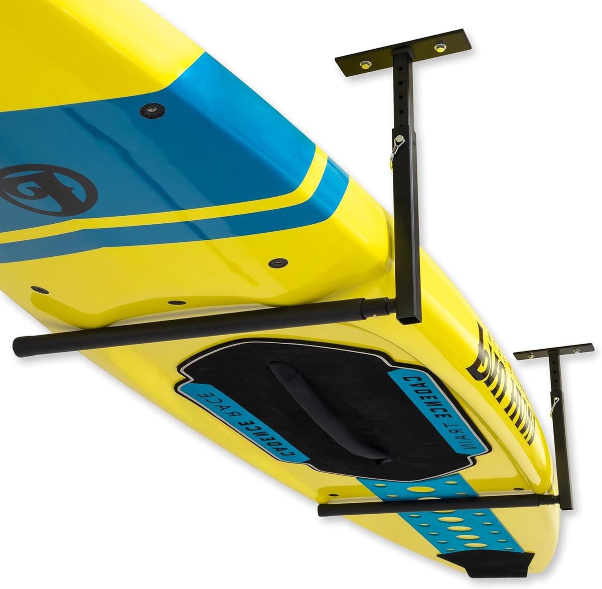 SUP Plafondrek - Bovengrondse Opslag - Watersport Opslag - Verstelbare Montage - XL Formaat - Geel