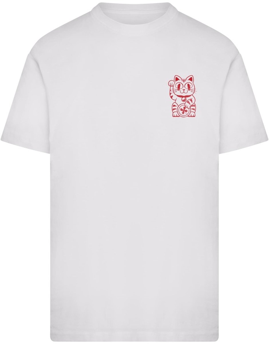 Mister Tee Good Luck Club Cat Heren Tshirt XL Wit