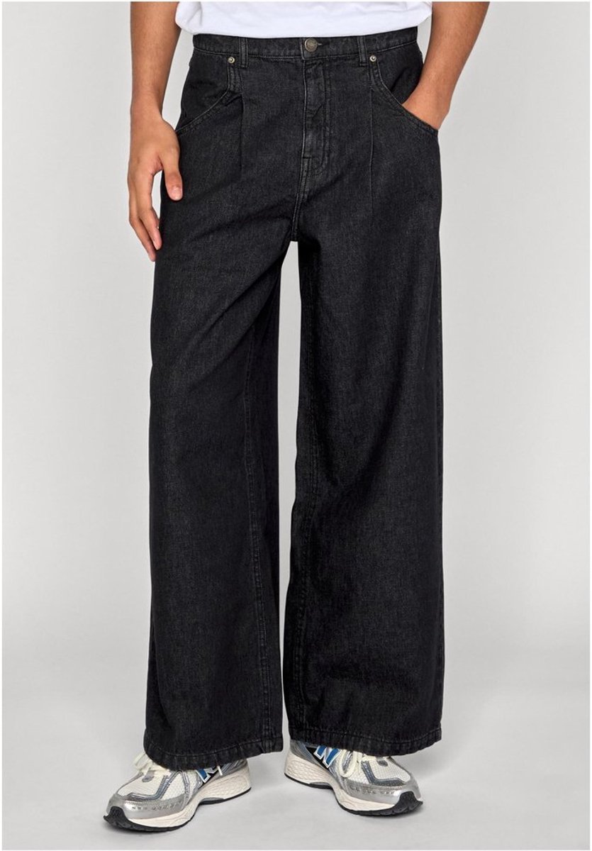 Urban Classics Pleated Jeans With Long pocket Wijde broek Taille 31 inch Zwart