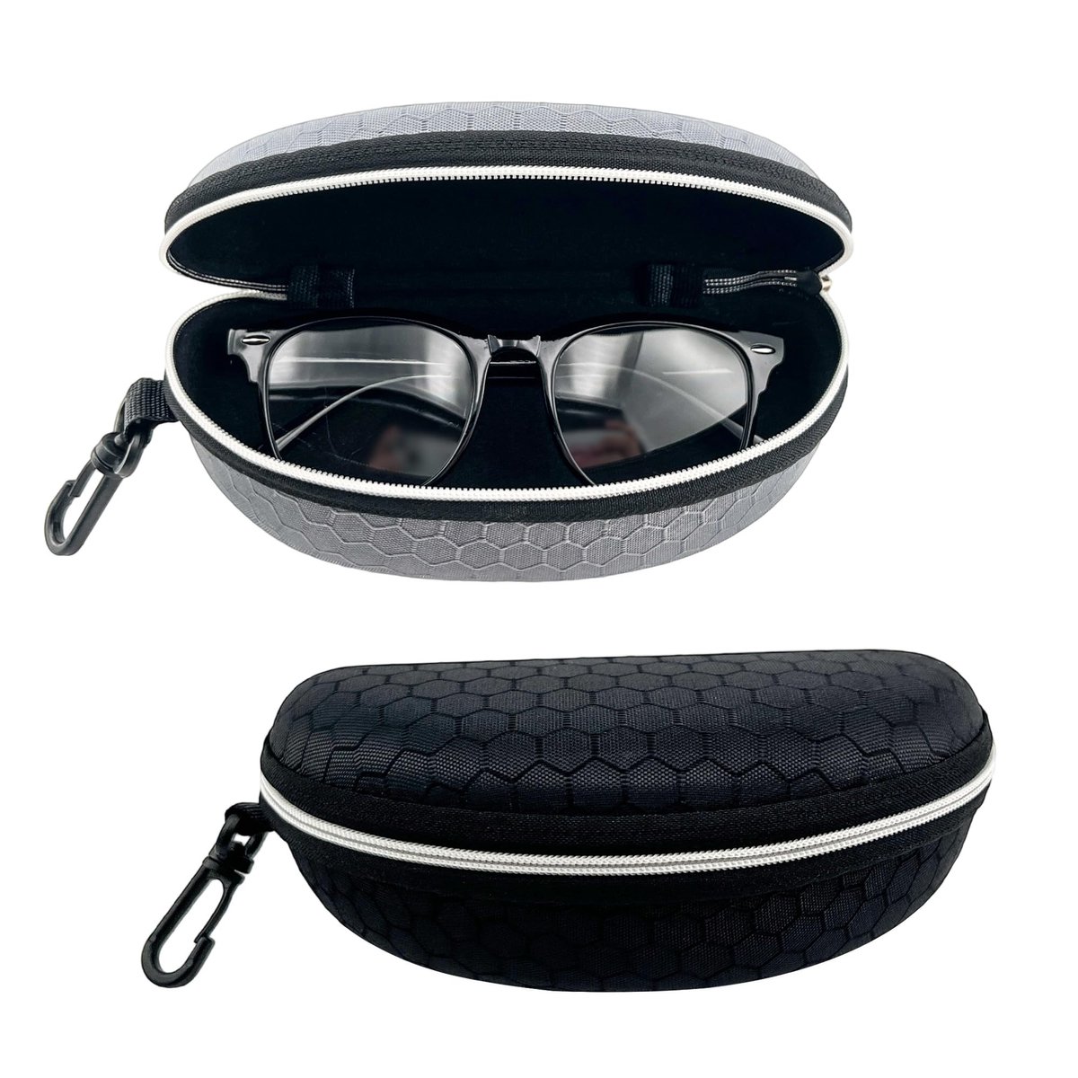 Store_7 - Brillenkoker Hardcase - 2 Stuks - Perfect voor Zonnebril en Zwembril - Zwart en Grijs - Duurzaam en Stijlvol - Geschikt voor Heren