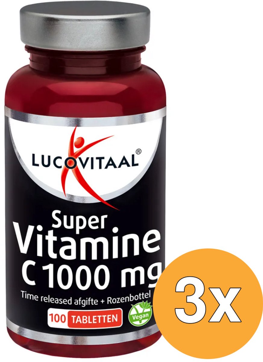 3x Lucovitaal Super Vitamine C 1000mg (100 tabletten)