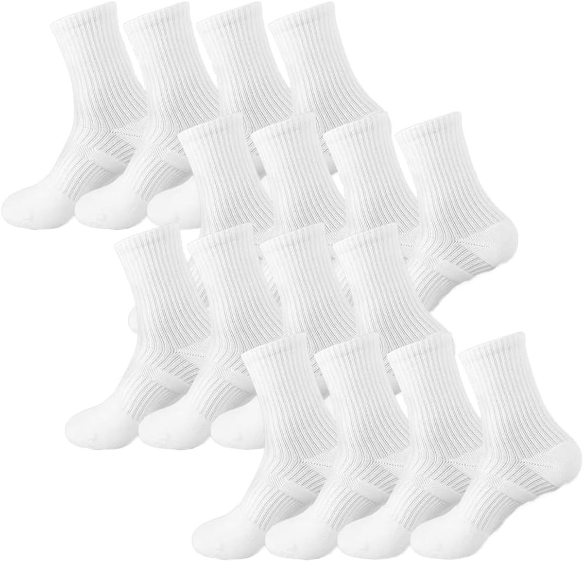 Soccer Socks - 8 Paar Grip Sokken - 39-46 Grip Sokken voor Mannen Vrouwen - Voetbal Basketbal Hardlopen Fietsen - Voetbalaccessoires Wit