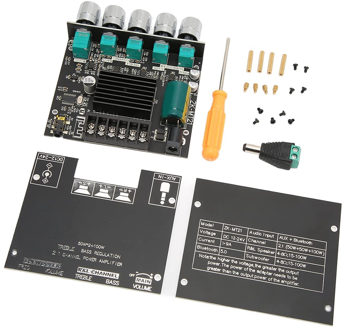 Store_8 - Bluetooth Digitale Eindversterker Module - 2.1 Kanaals Geluid - Compact Ontwerp - 50W Vermogen - Voor Subwoofer Geluid - Ideaal voor Thui...