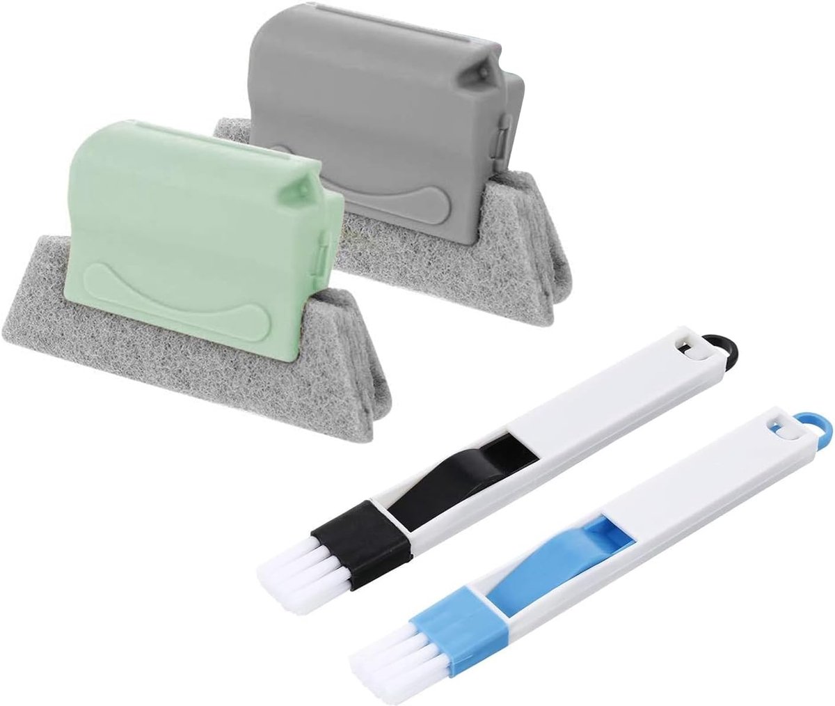 4pcs raamgroef reinigingsborstel - raamgroef pad - 2-in-1 spleet reinigingsschuurspons - perfect voor raam, deurspoor, tegelvoeg, luik, ventilatie van auto en reiniging van drogerafdichtingen