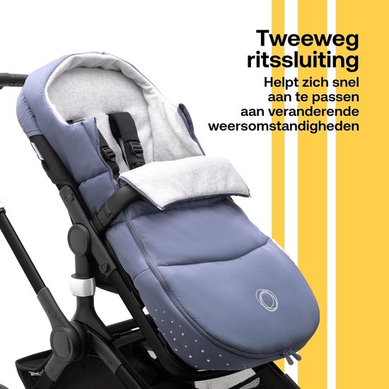 Kinderwagen Voetenzak - Warm Baby Dekje - Comfortabel Reizen - Waterafstotend Ademend - 97 cm - Seaside Blue — afbeelding 2
