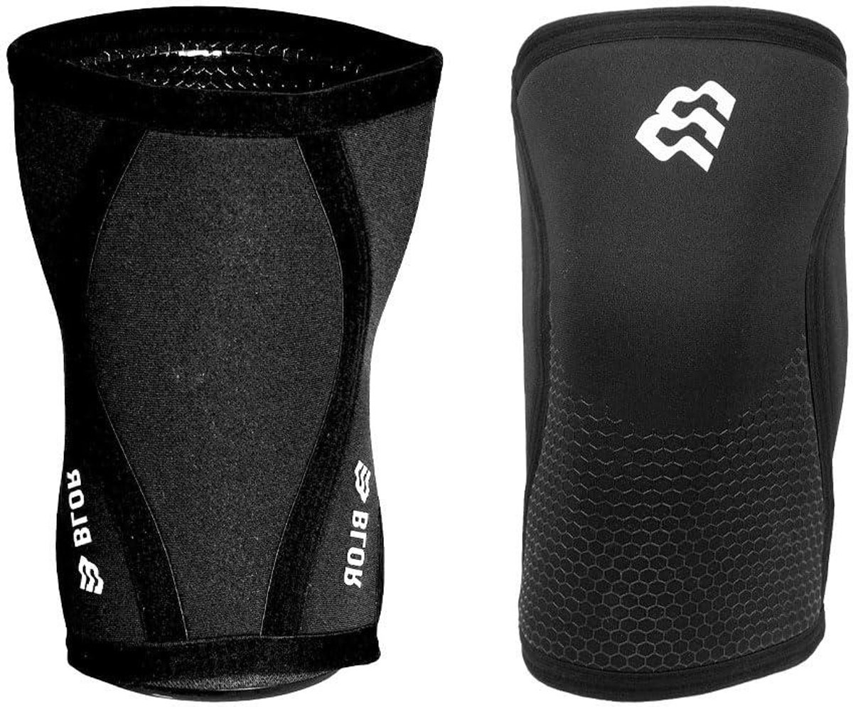 Kniebeschermers Set - Sport Kniebanden - Gewichtheffen Bodybuilding - Dubbele Siliconen Grip - 5 mm Dikte - Zwart