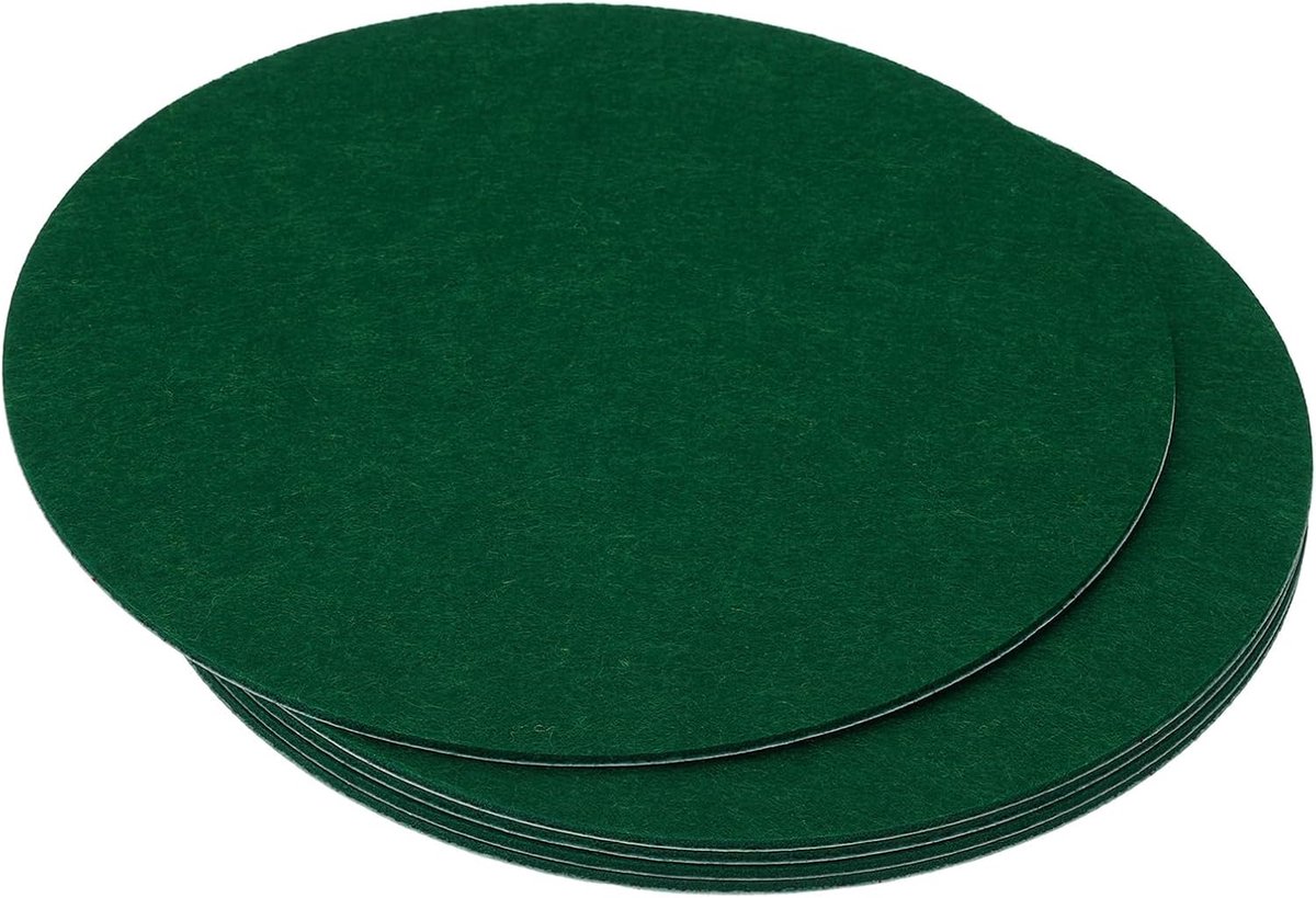 7.5 Inch Diameter Lamp Base Felt - 5pcs 2mm Thickness Round Soft Glue Non-Slip Anti-Scratch Back Felt voor Lamp Furniture DIY Craft - Donkergroen