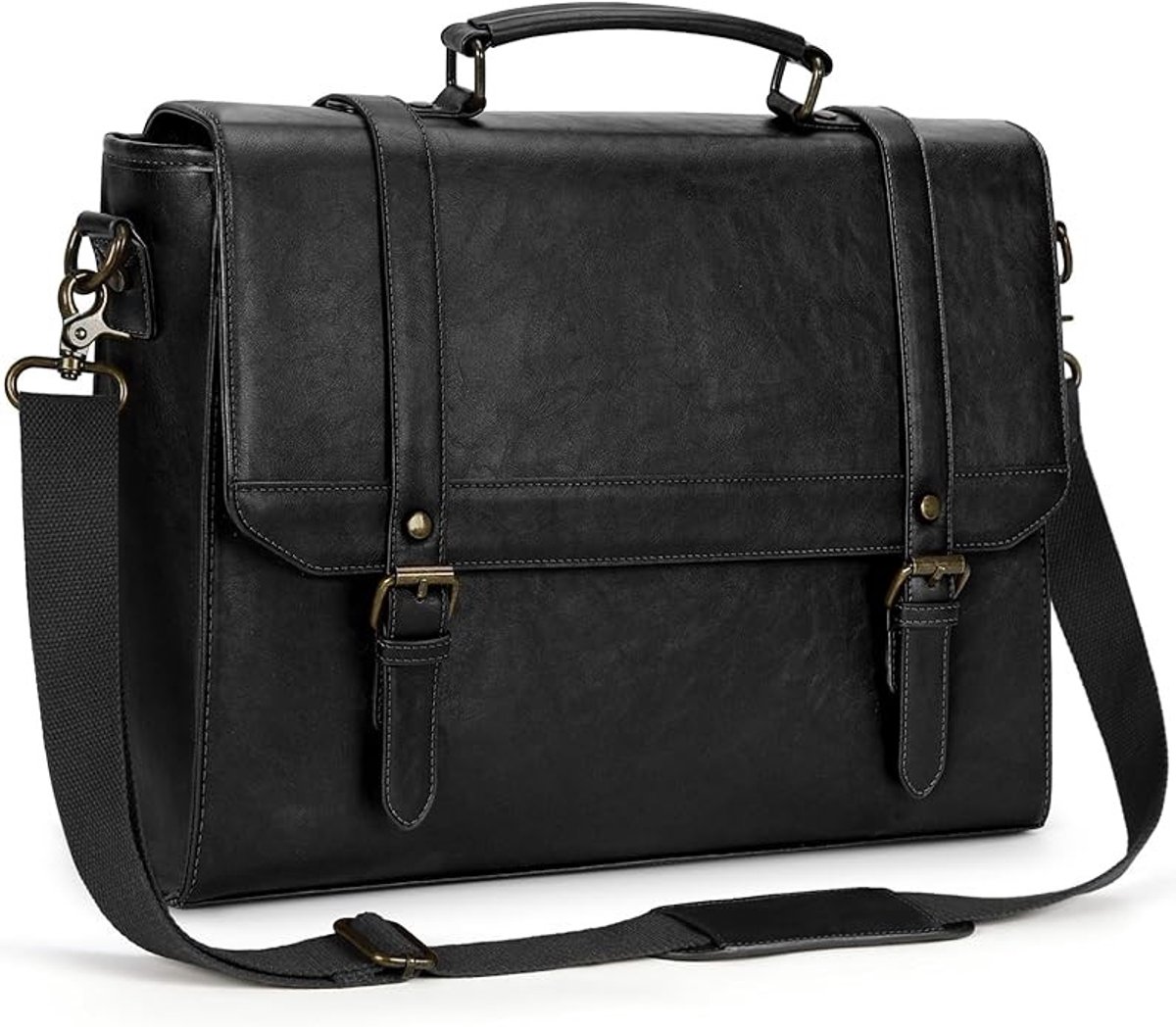 Heren laptoptas met vintage look - Waterdichte schoudertas voor 15,6 inch laptops