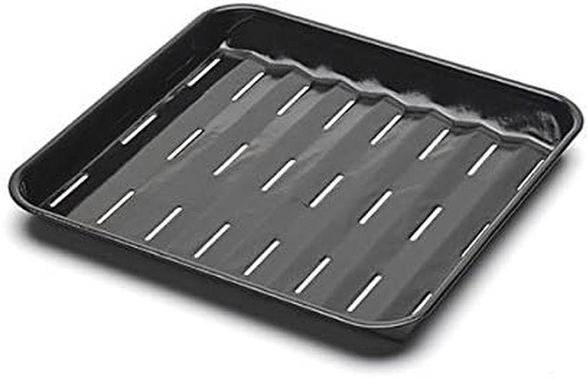 Oven Rooster - Grillrek - Grillen in Oven - Emaillen Coating - 25x25 cm - Zwart