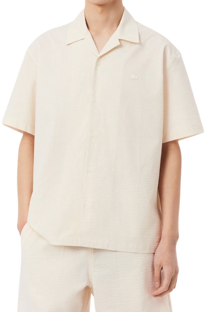 Lacoste Heren Overhemd CH2355/FM0 Woven Shirt Wit