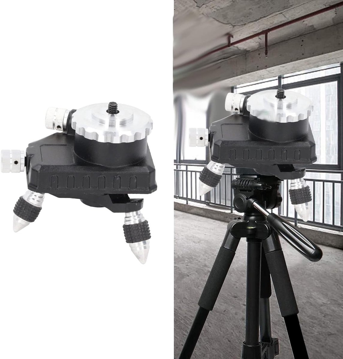 Verstelbare 360° Basis voor Rotatie en Fijnafstelling van Laser Tripod Connector met Stevige Constructie en Gebruiksvriendelijke Ontwerp