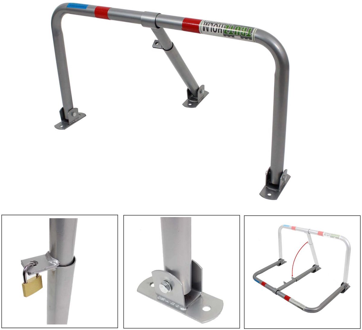 TRUTZHOLM - Slagboom Parkeerbeugel - 43 x 80 cm - Thermisch Verzinkt - Afsluitbaar - Parkeerblokkering - Meerpaal - Garage Paal