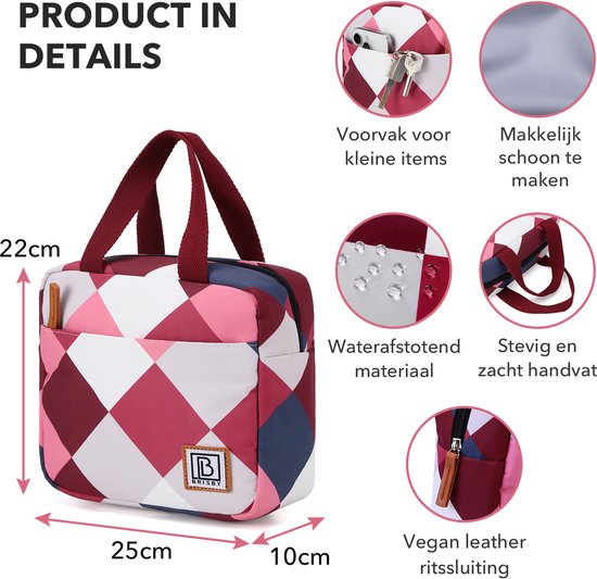 Brisby 4 Laags Geïsoleerde Koeltas - Lunchtas - Kolftas 4 liter - Blok Rose van Brisby — afbeelding 4