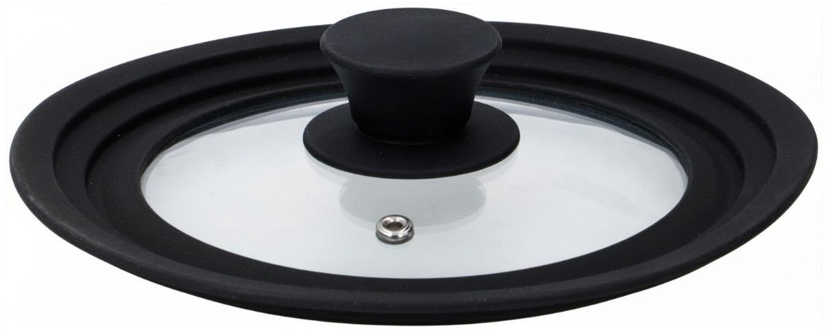 Alpina glazen deksel met siliconen rand - 20 cm, zwart | transparant