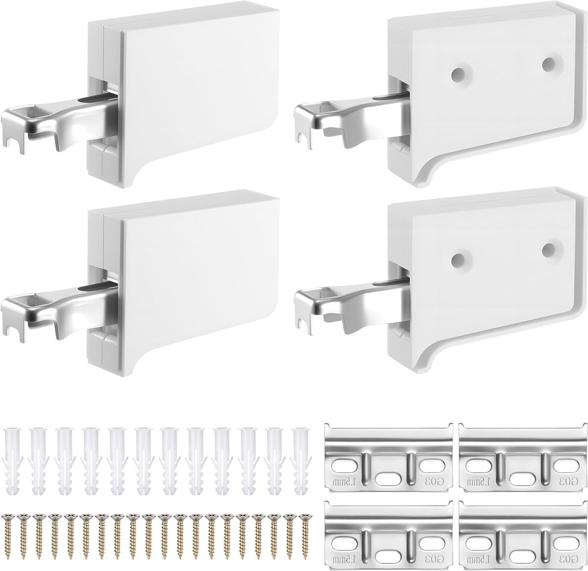Set van 4 Wandhangers voor Kasten, Verstelbare Steunrail, Ideaal voor Keuken, Badkamer en Woonkamer, Draagvermogen tot 80 kg