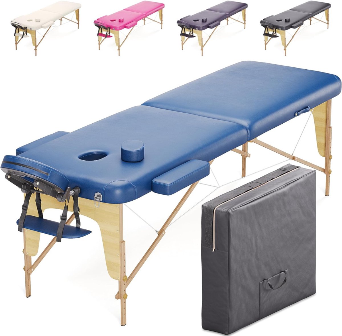 RWB® Massagetafel Inklapbaar - Massagetafel - Massage Tafel Inklapbaar - Blauw - 185cm x 60cm x 84cm