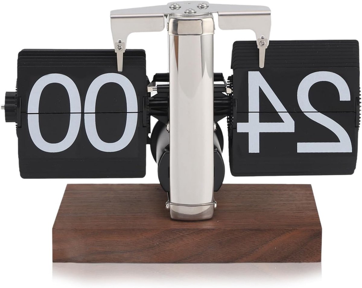 Retro Digitale Flip Klok - Vouwbare Tafelklok voor Thuis en Kantoor, Vintage Design met LED Verlichting en Stil Mechanisme