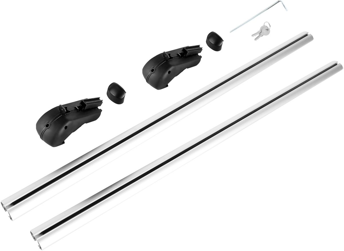 Aluminium Dakdragerset Universeel – 120 cm Dakraildragers voor Dakrails – Afsluitbaar – Belastbaar tot 90 kg – 2 Stuks – Zilver – foto 5