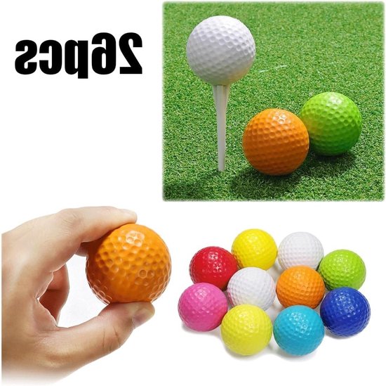 Set van 26 Trainingsgolfballen van Schuim, Ideaal voor Binnen- en Buitentraining, Perfect voor Golfvaardigheden en Oefeningen — afbeelding 2