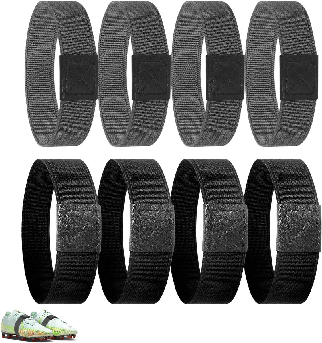 Kinderschoenen veters fixatiebanden - 4 paar veters, voetbal, vetersysteem, sportaccessoires, kinderschoenen