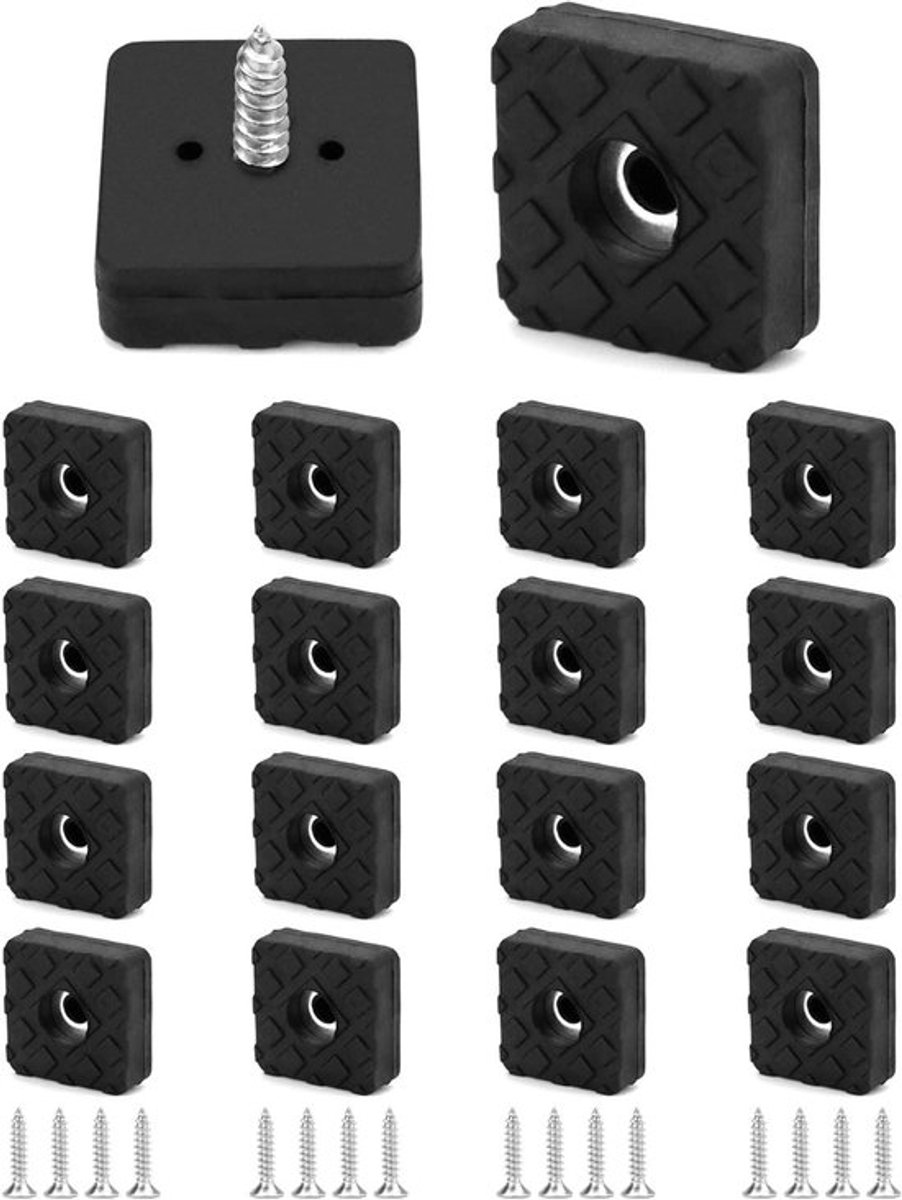18-delige antislip rubberen pads voor meubels en vloeren - zwart 22 * 22 * 9 mm