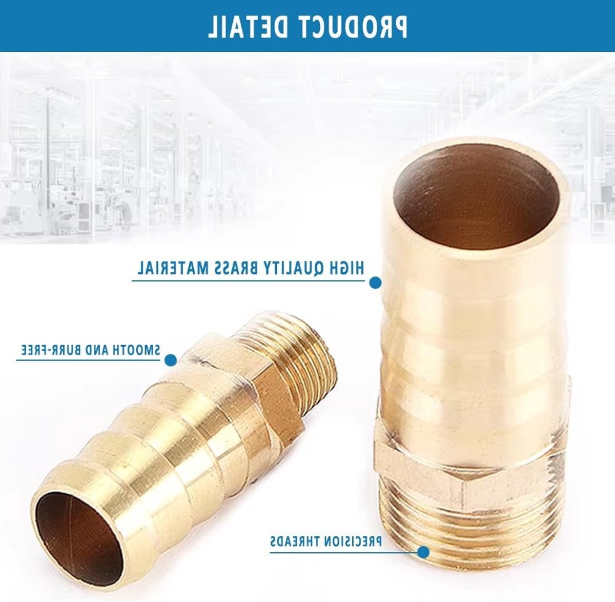 1/2" Mannelijke BSP Draad Pijp Fitting met 19mm Barb Slang Connector voor Vijver, Zwembad en Tuinslang (Set van 2)