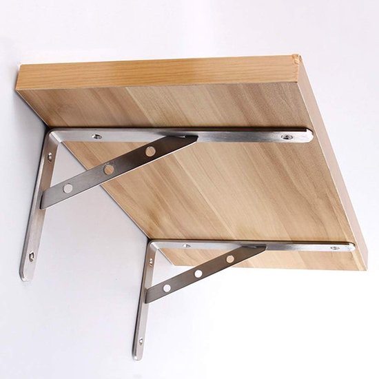 2 Stuks Zware Wandbeugels voor Zwevende Planken, L-vormige Metalen Planksteunen met Schroeven, 90 Graden Hoek, 105 x 150 mm — afbeelding 5