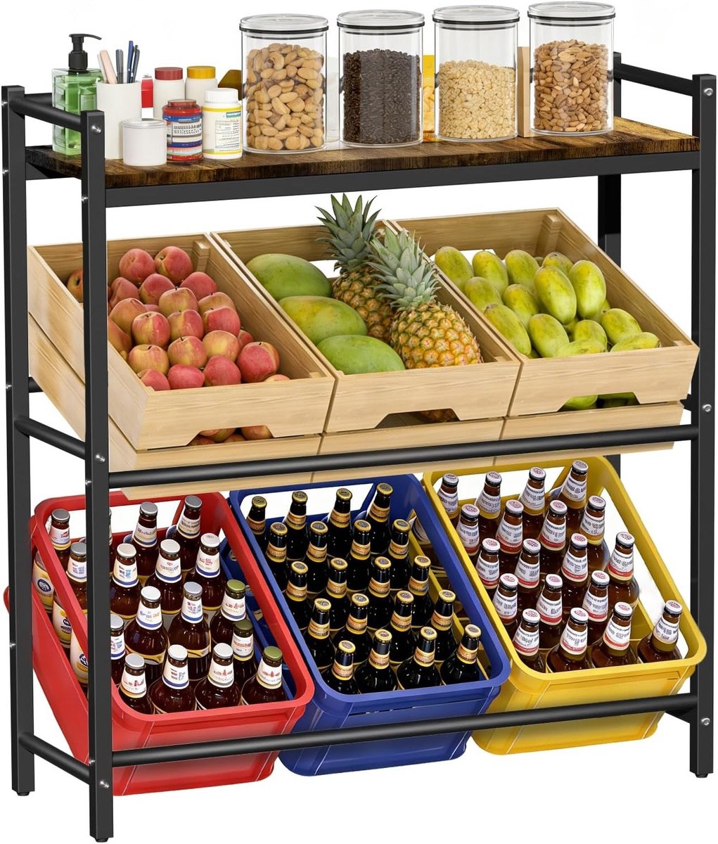 Stevige crate rack voor het organiseren van opslag, perfect voor thuis en werkruimte