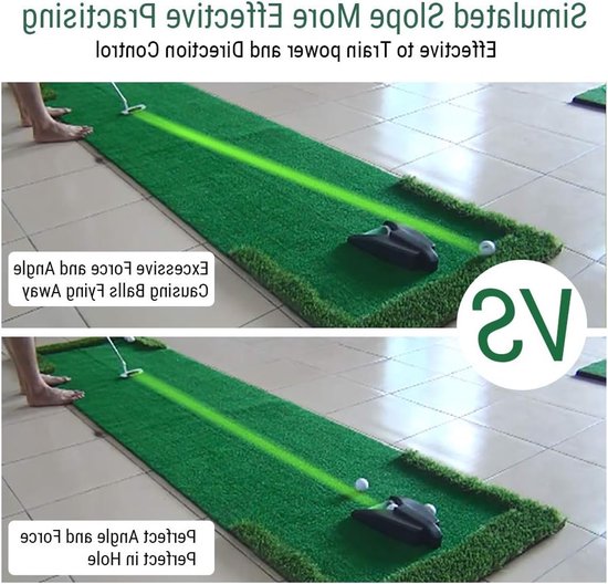 Putt trainer met automatische balteruggave en putting cup - voor golfers - 31 x 17 cm — afbeelding 3