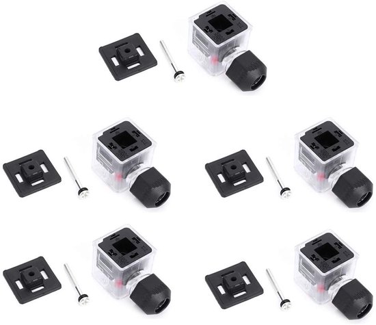 Waterdichte en stofdichte solenoïde spoelpluggen - 5 stuks transparant met verlichting voor 12V en 24V solenoïde kleppen — afbeelding 5