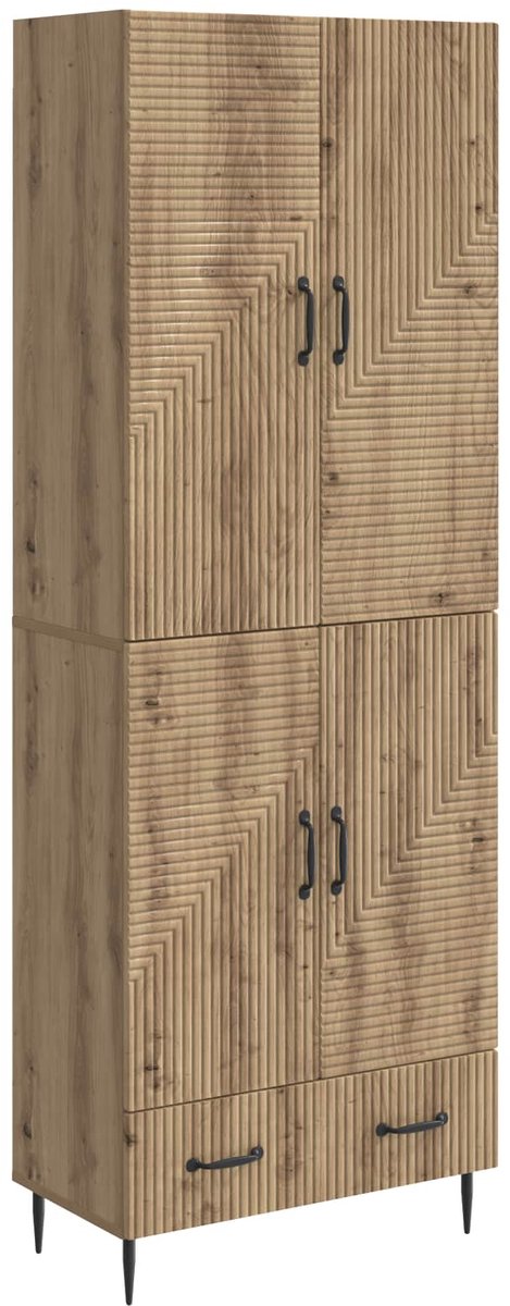 vidaXL Kast - Set - 2 - st - Bewerkt - hout artisanaal eikenkleurig