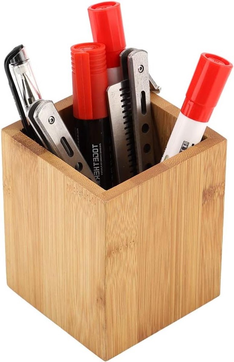 Bamboe Pennenhouder voor Kantoor en School - Organiseer Potloden, Bureau Accessoires en Stationery voor een Nettere Werkplek — cadeau in Wonen & Interieur - foto 4
