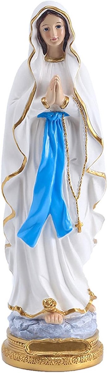Heilige Maagd Maria van Lourdes Standbeeld, 39 cm Katholiek Beeld voor Religieuze en Thuisdecoratie, Resin Beeldje voor Spirituele Aanbidding en Interieurstyling