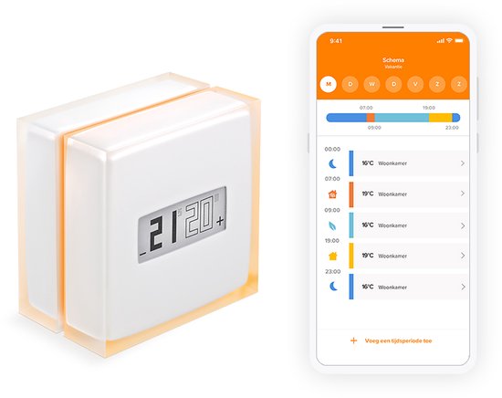 Netatmo Slimme Thermostaat - Smart Thermostaat voor CV - Werkt met Google Home, Alexa & Apple Homekit - Draadloos - Wit