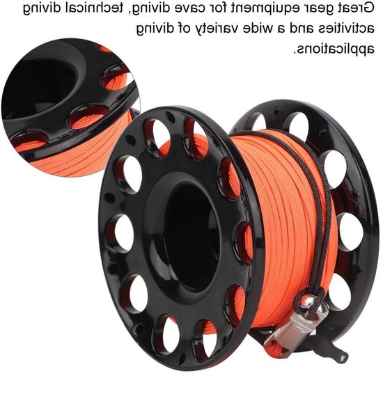 Diving Reel 30m met Plastic Coil en Rvs Klikclip voor Grotten- en Technisch Duiken, Ideaal voor Onderwateravonturen van Merkloos — afbeelding 5
