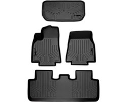 Smartliner 3D Automatten Set Voor, Achter en Laadruimte Voorzijde Tesla Model Y 2021-2025 Zwart - Precisie Pasvorm - All-Weather Bescherming - 5-7 Persoons Configuratie