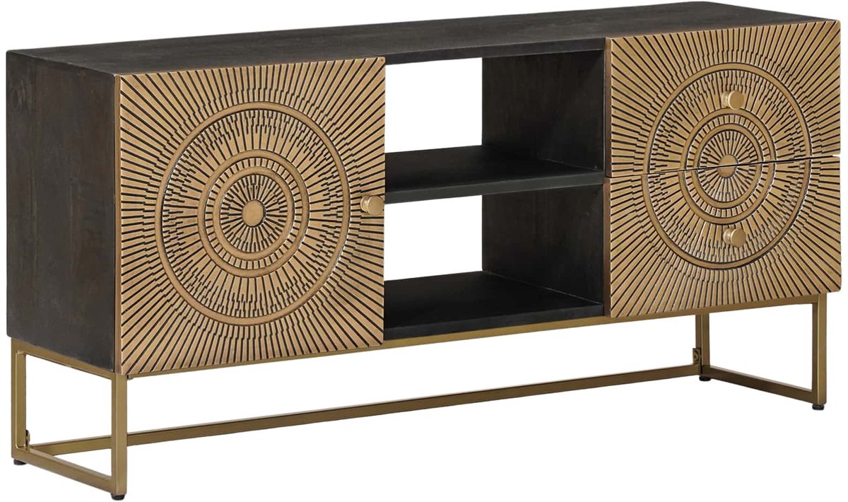 vidaXL - TV - Kast - met - lade - met - plank - met - opslag - Koper - 105 - x - 30 - x - 50 - cm
