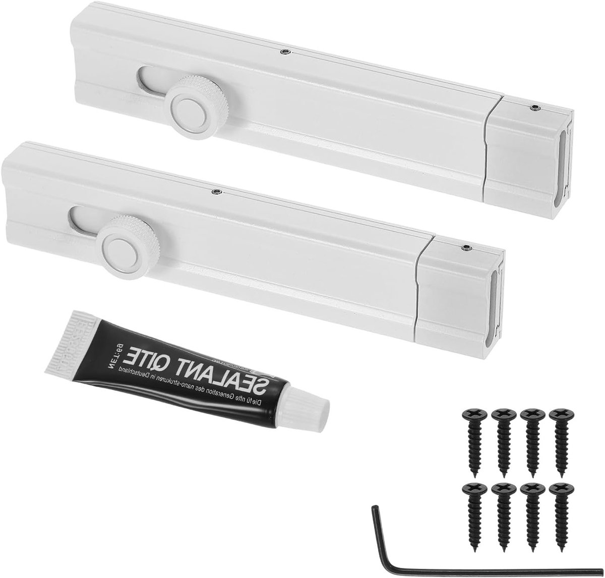2 Stuks Schuifslot 15,2 cm met Schroeven, Veiligheidsvat en Aluminiumlegering voor Vlakke of Verzonken Deuren, Wit en Duurzaam