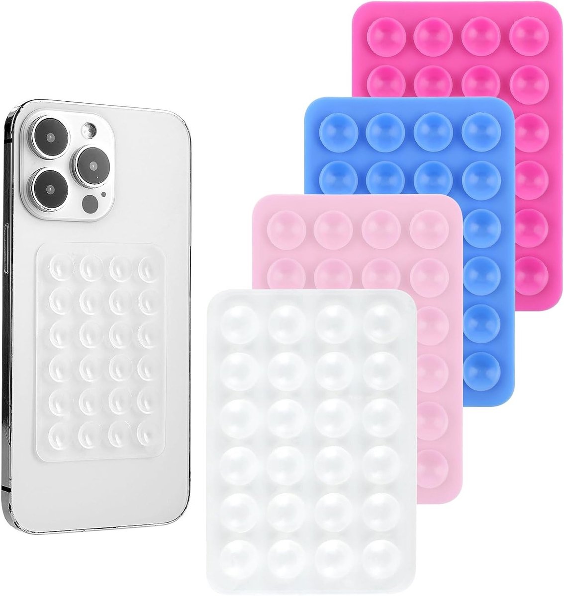 Silicone Telefoonhouder met Zuignap - Universele Smartphone Houder voor Auto, Geschikt voor Alle Mobiele Telefoons, 4 Kleuren