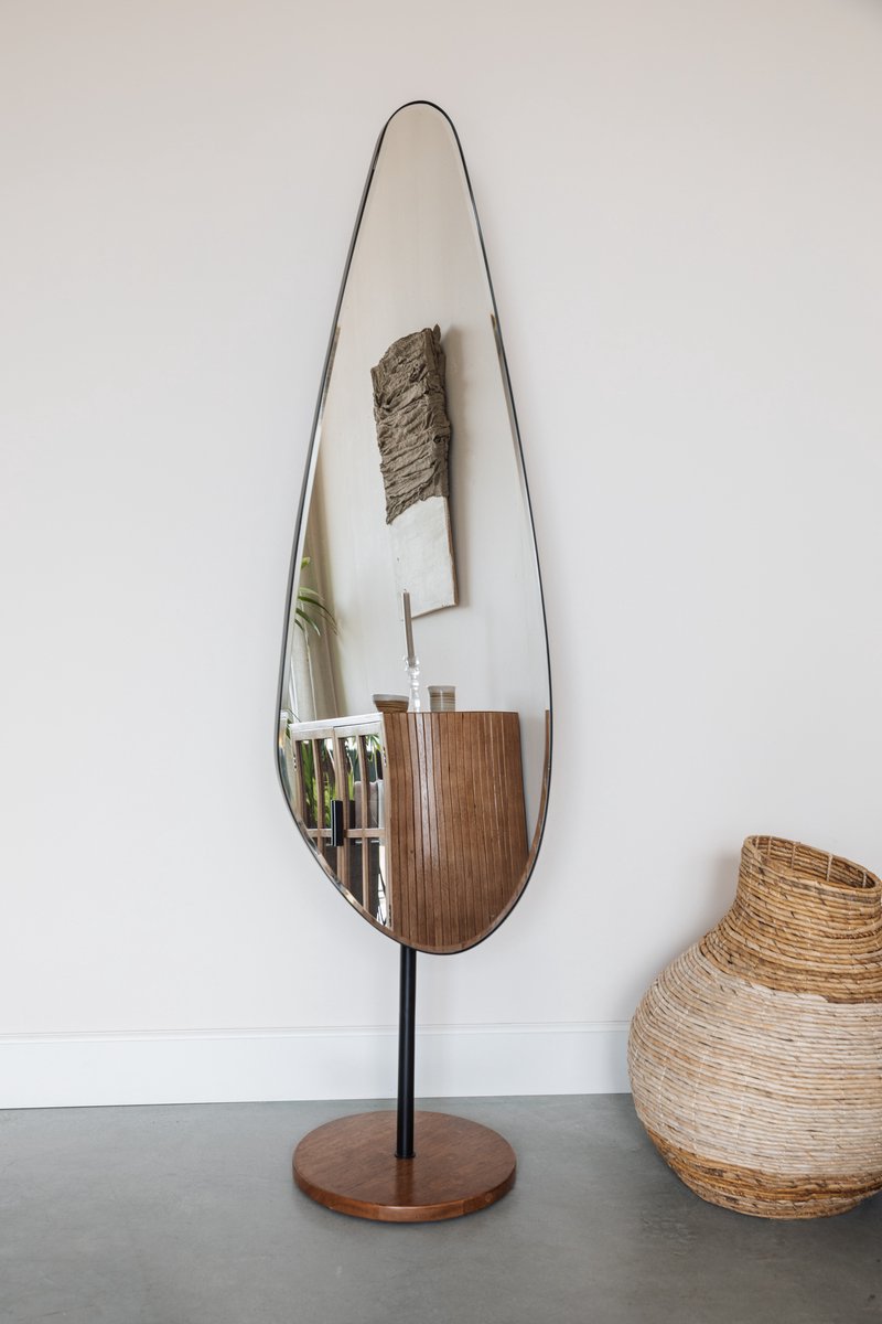 Novel Collection - Spiegel Dropz - Zwart - 35x40x135 cm