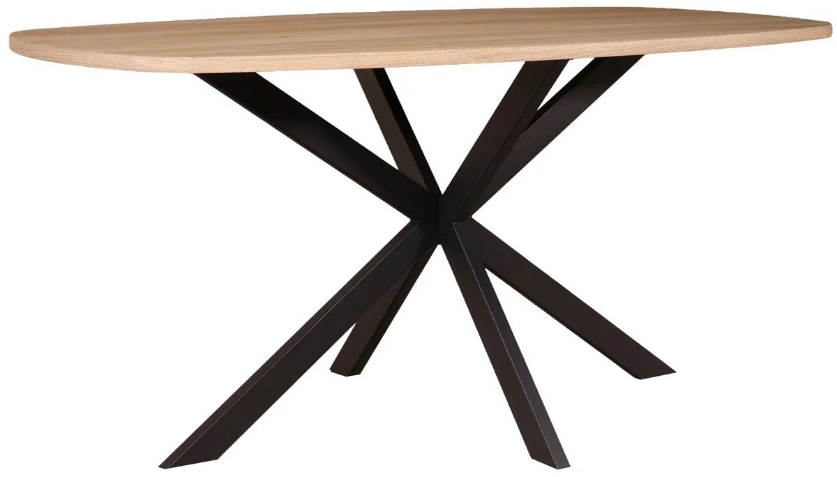 Lizzely Garden & Living Eettafel Deens ovaal 160cm lichtbruin Hero ovale eetkamer tafel